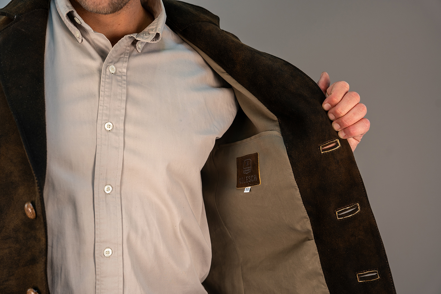 Eleganter Blazer aus hochwertigem Leder von der Gerberei Kolesch in Biberach