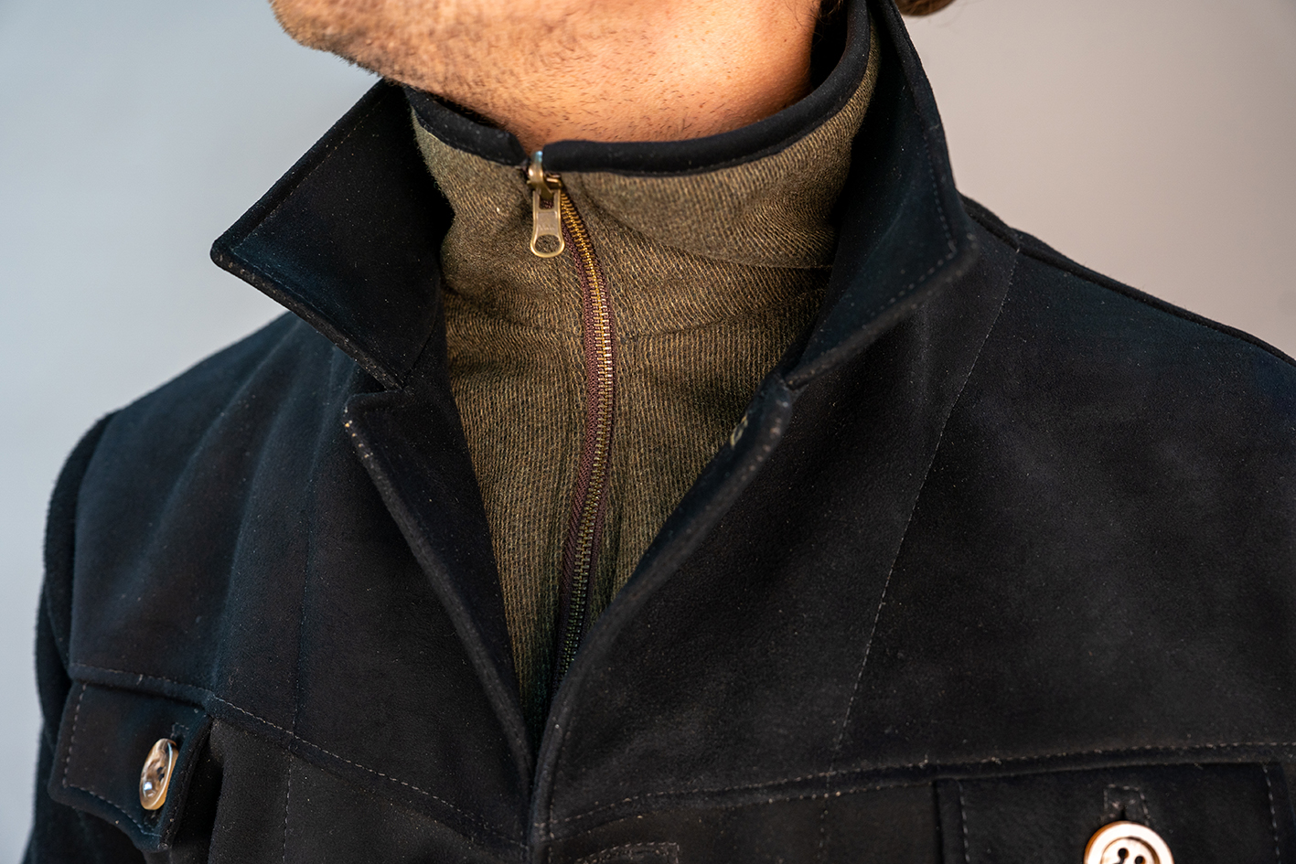 Warme Winterjacke aus hochwertigem Leder von der Gerberei Kolesch in Biberach